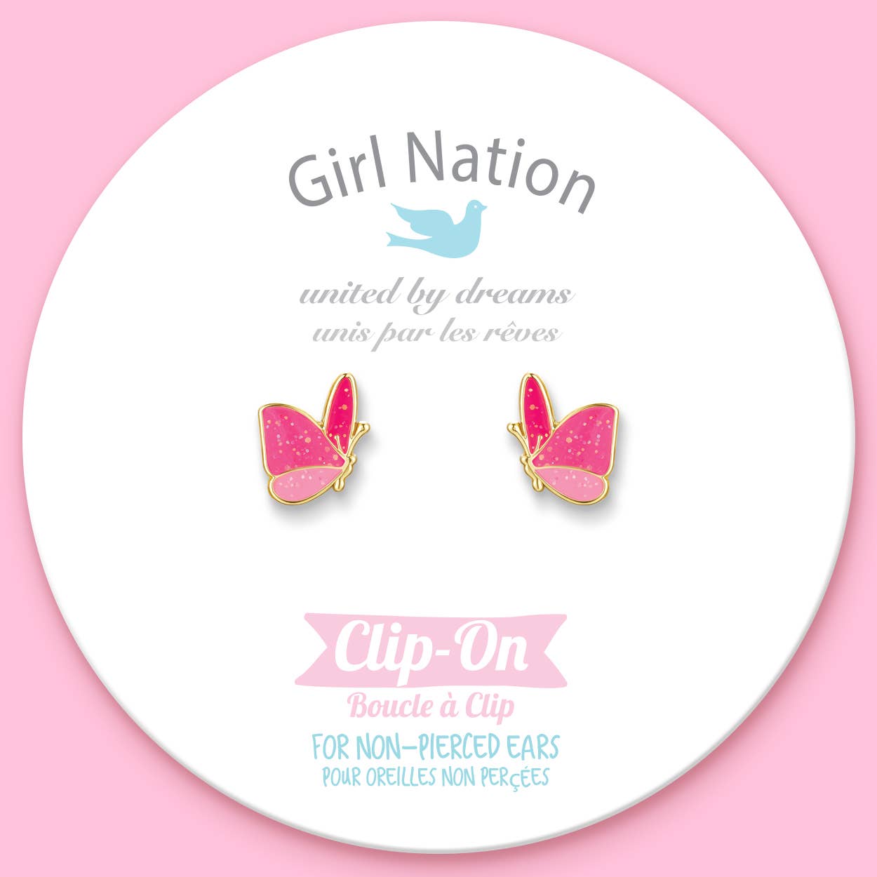 CLIP ON Cutie Earrings- Glitter Butterfly