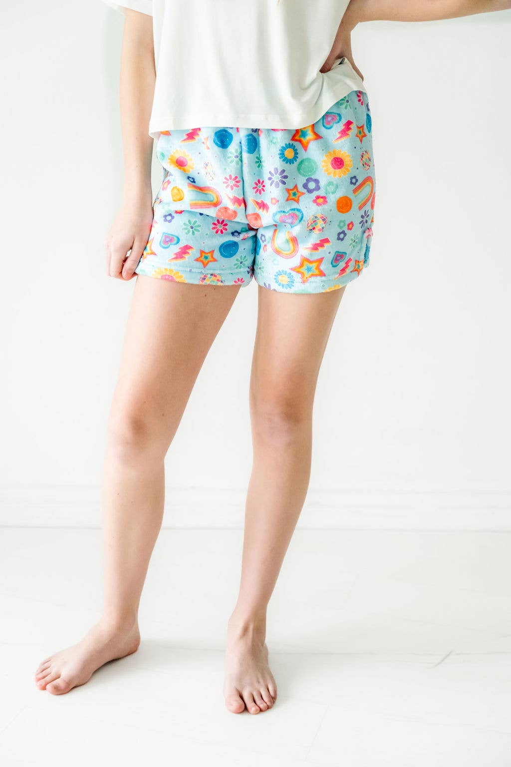 Plush Shorts-Groovy Smiles