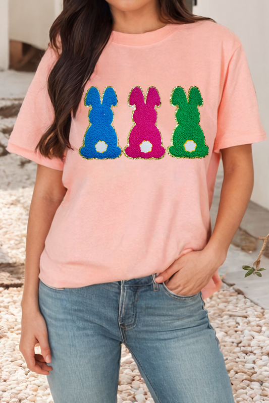 LDC Easter Bunny Chenille Patched Graphic Tee