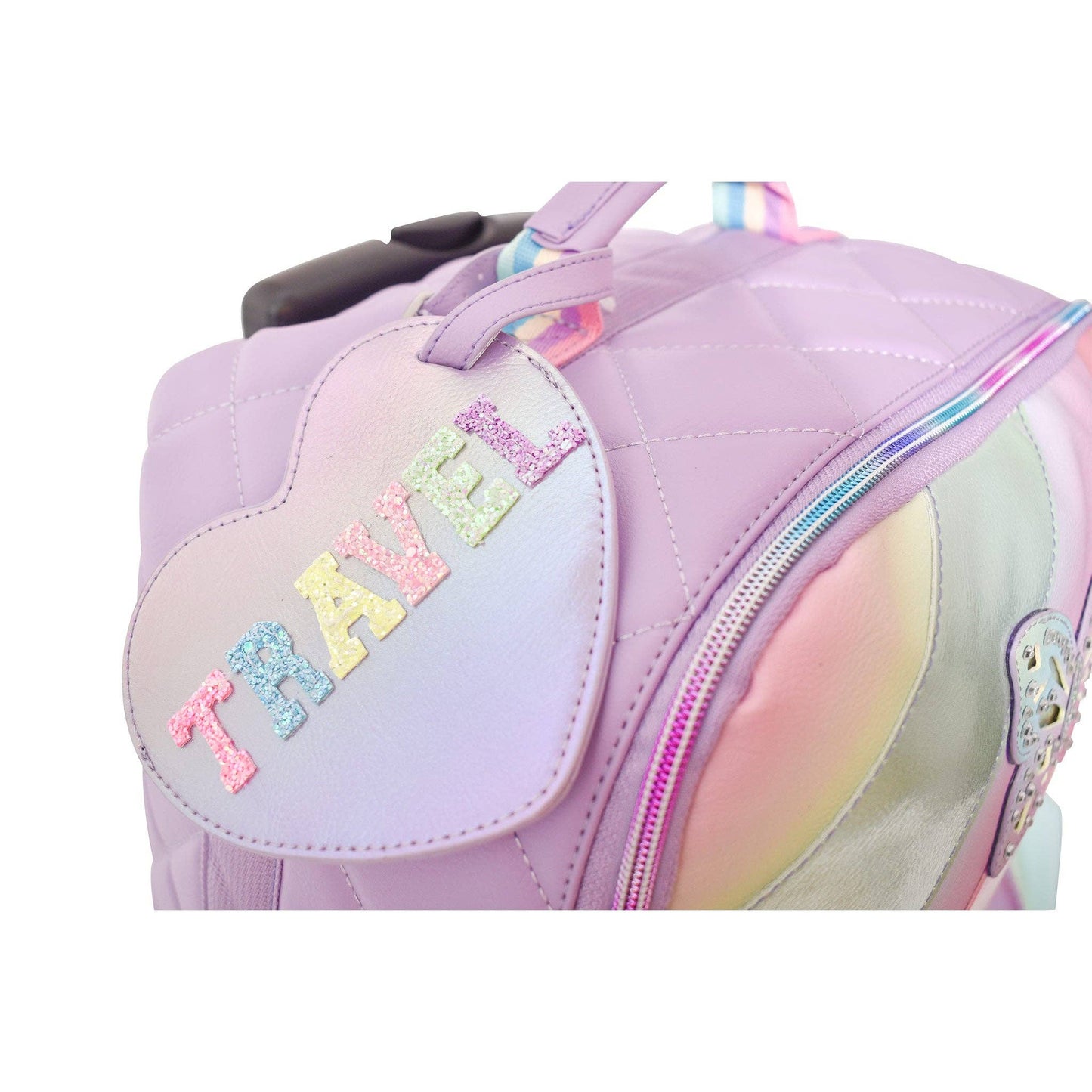 Metallic Striped Butterfly Carry-On Luggage