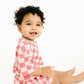 Pink Checkered Waffle Bamboo Shorts Set
