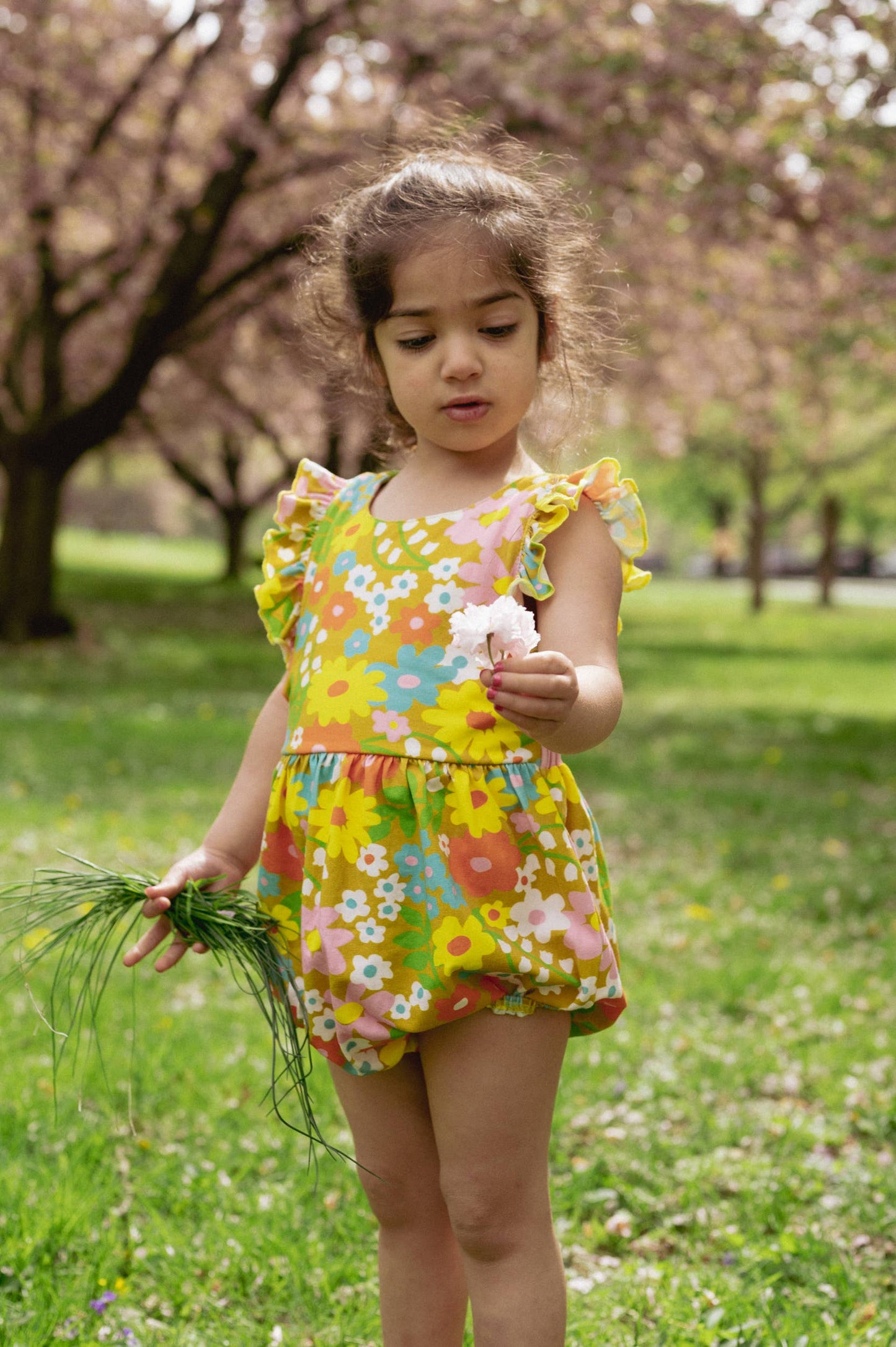 Sixties Summer Floral Pinafore Baby Romper - Baby Clothes