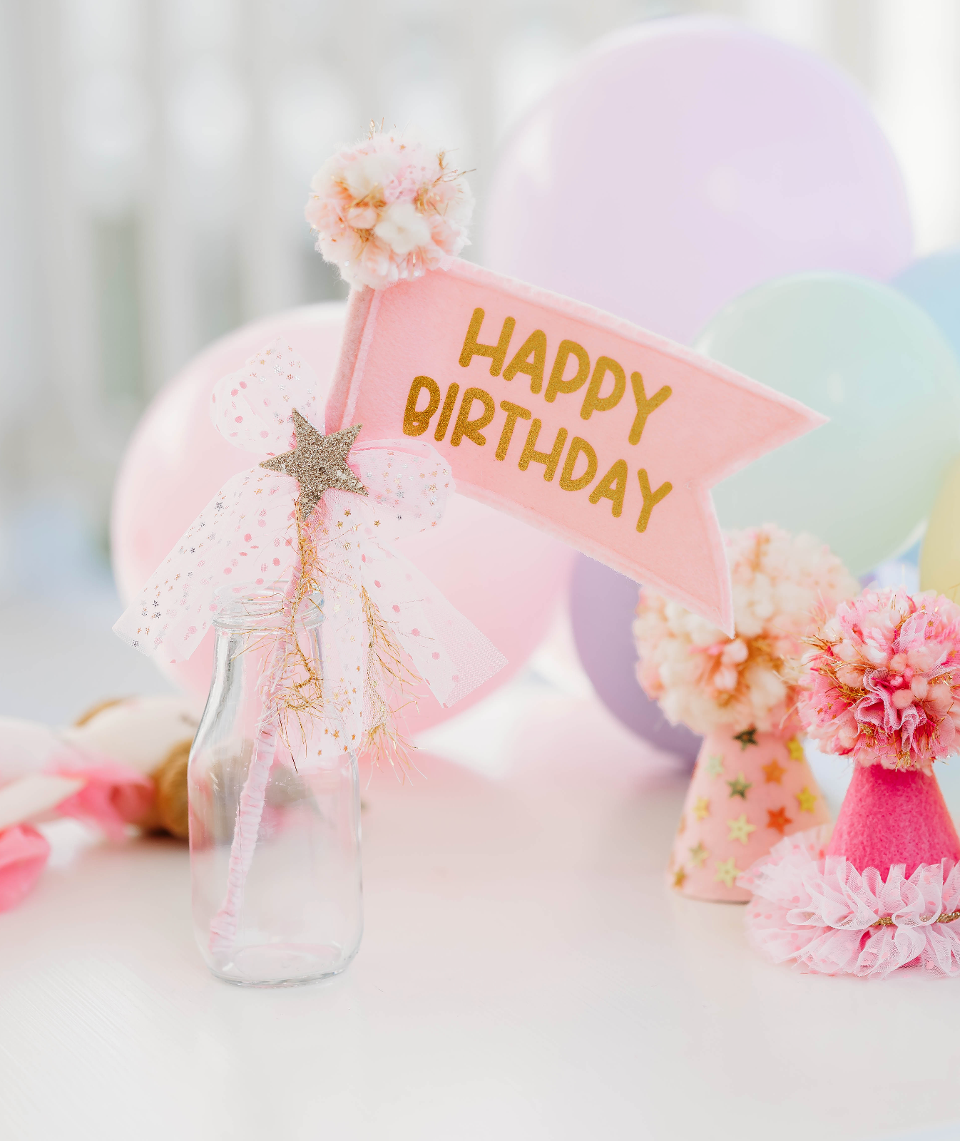 Happy Birthday Flag - Pink
