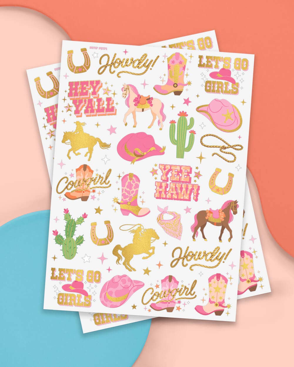 Cowgirl Foil Kids Temporary Tattoos, Bday Party, Activity,