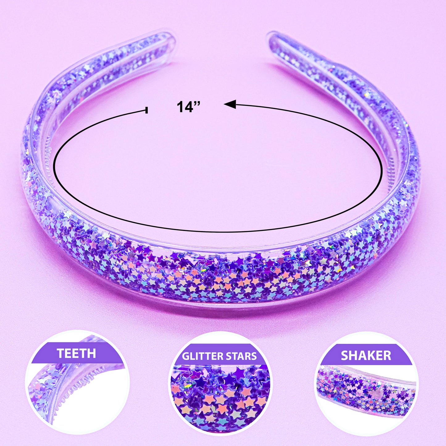 Sparkly Glitter Headbands - 4 Pack
