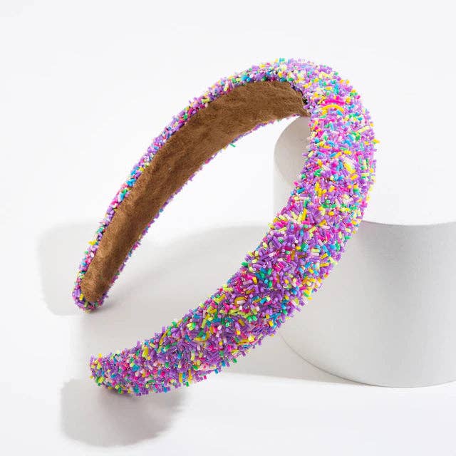 Beaded Headband - Lavender Sprinkles (KIDS & WOMEN)