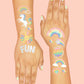 Pastel Rainbow Party Foil Kids Temporary Tattoos, Bday Favor
