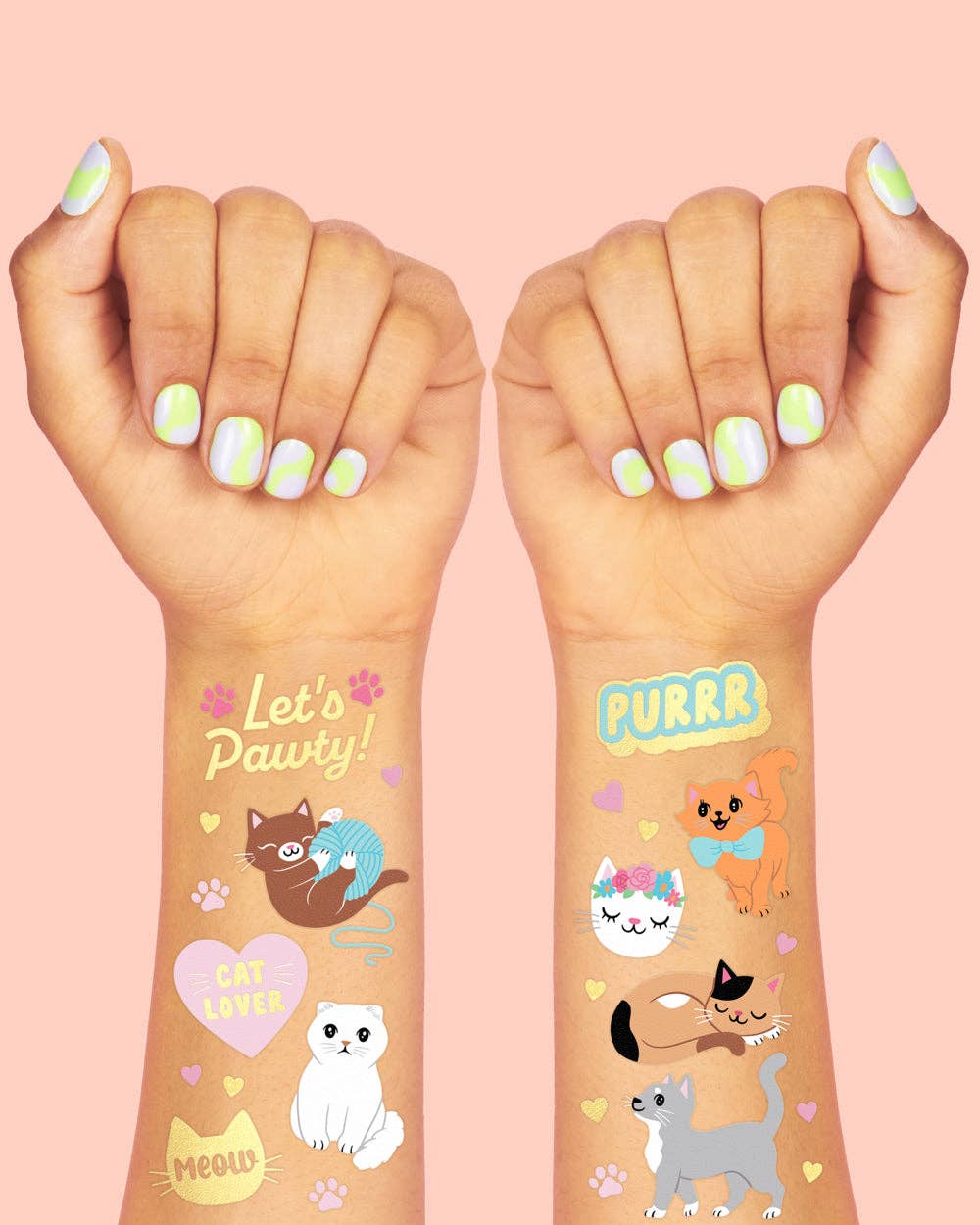 Cat Foil Kids Temporary Tattoos, Bday Party, Activity, Favor