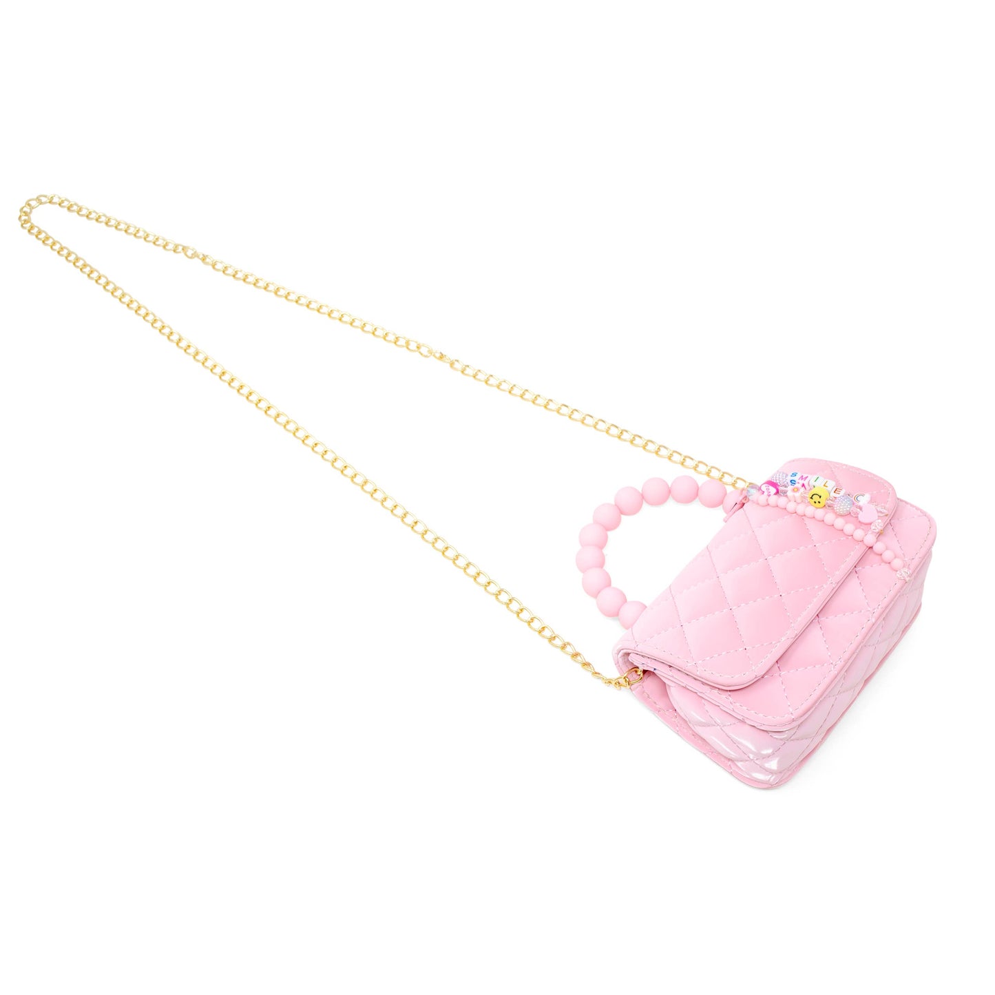 Pearl Handle Message Charm Bag