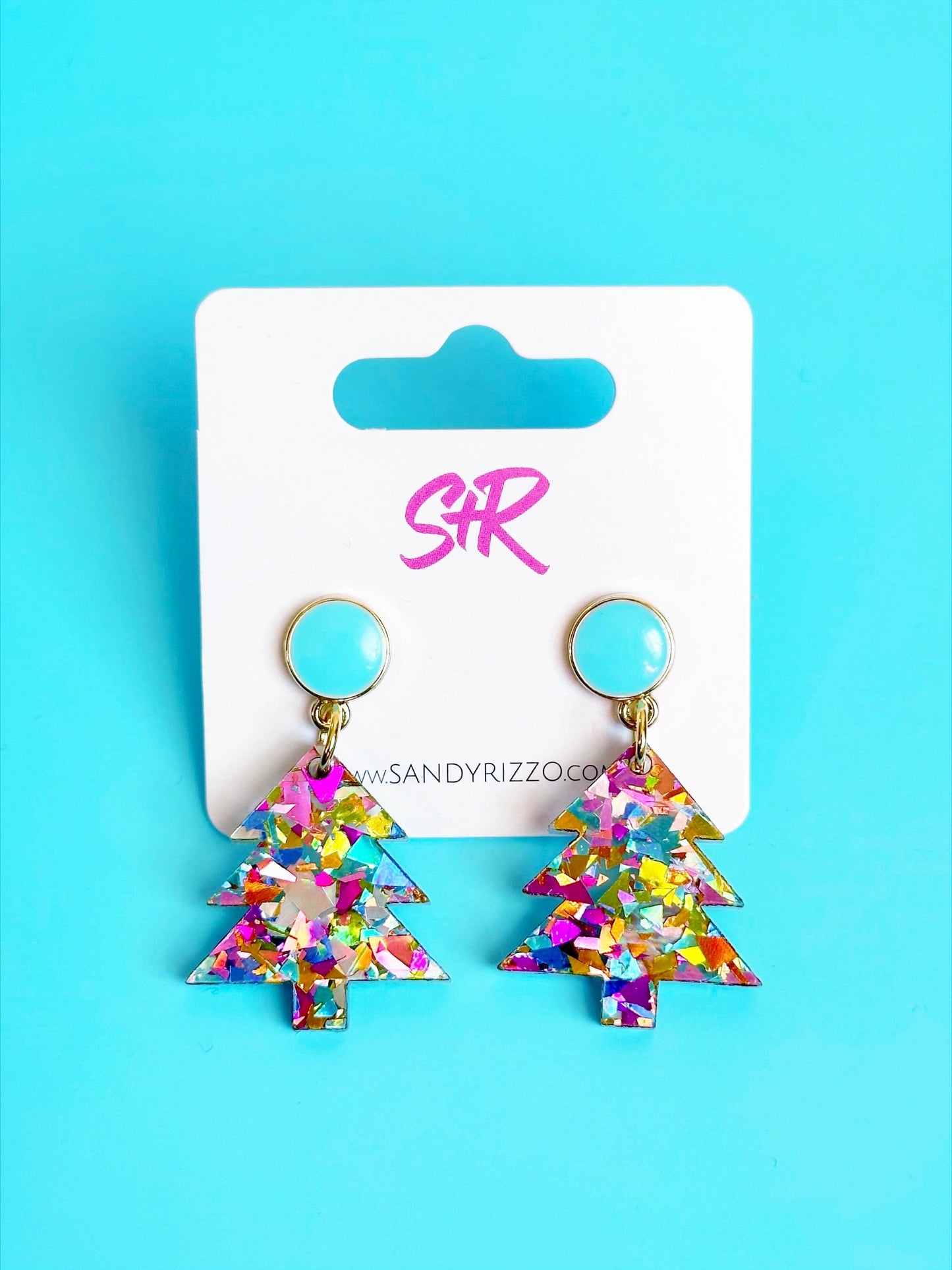 Confetti Acrylic Tween Christmas Tree Dangle