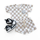 Checkered Shorts Set | Latte