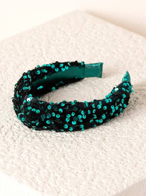 KNOTTED SEQUINS HEADBAND