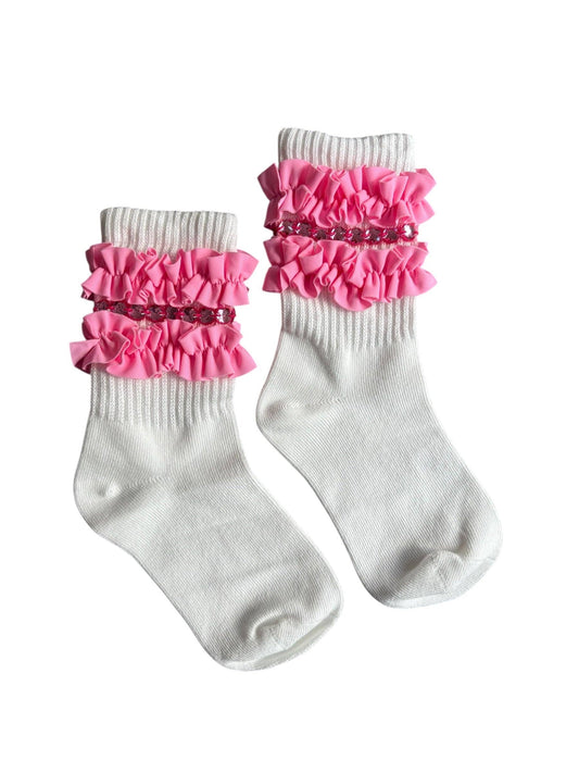 Pink Varsity Socks