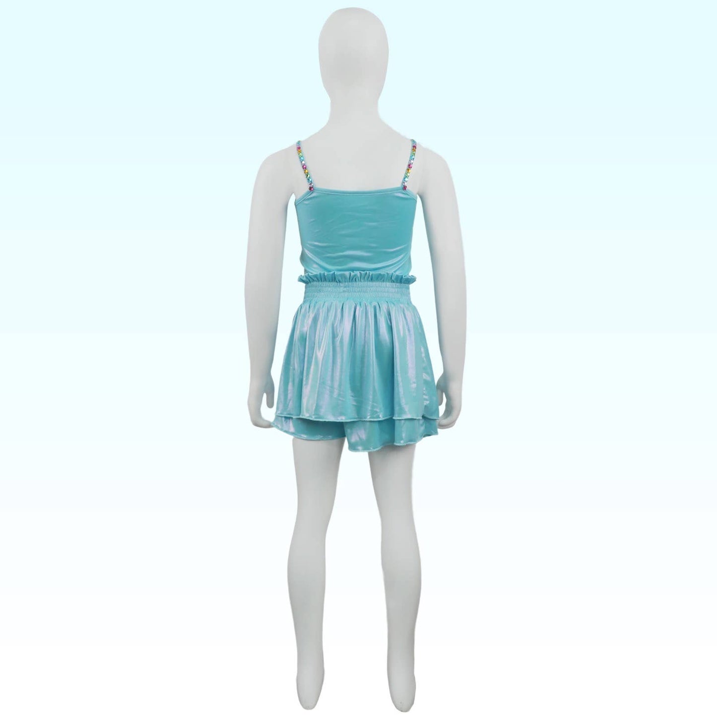 Blue metalic skort set