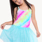 Simply Soft Strappy Be Happy Tulle Dress - Rainbow Sherbet Batik