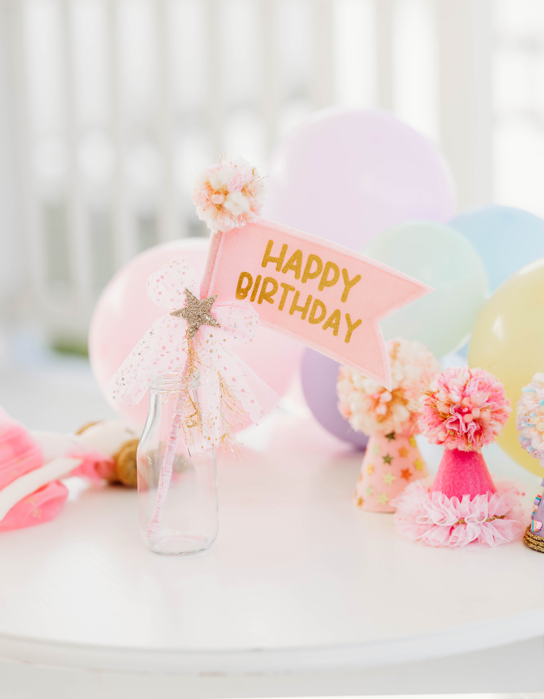 Happy Birthday Flag - Pink