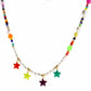Multi Stars on bead & Pearl Necklace