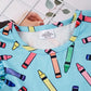 Girls Colorful Crayon Ruffle Flare Dress for back to school