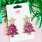 Hot Pink Confetti Acrylic Christmas Tree with Silver Star