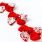 Velvet Sparkle Hair Bow - Red