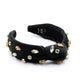 Kid and Tween Black Velvet Jeweled Knotted Headband