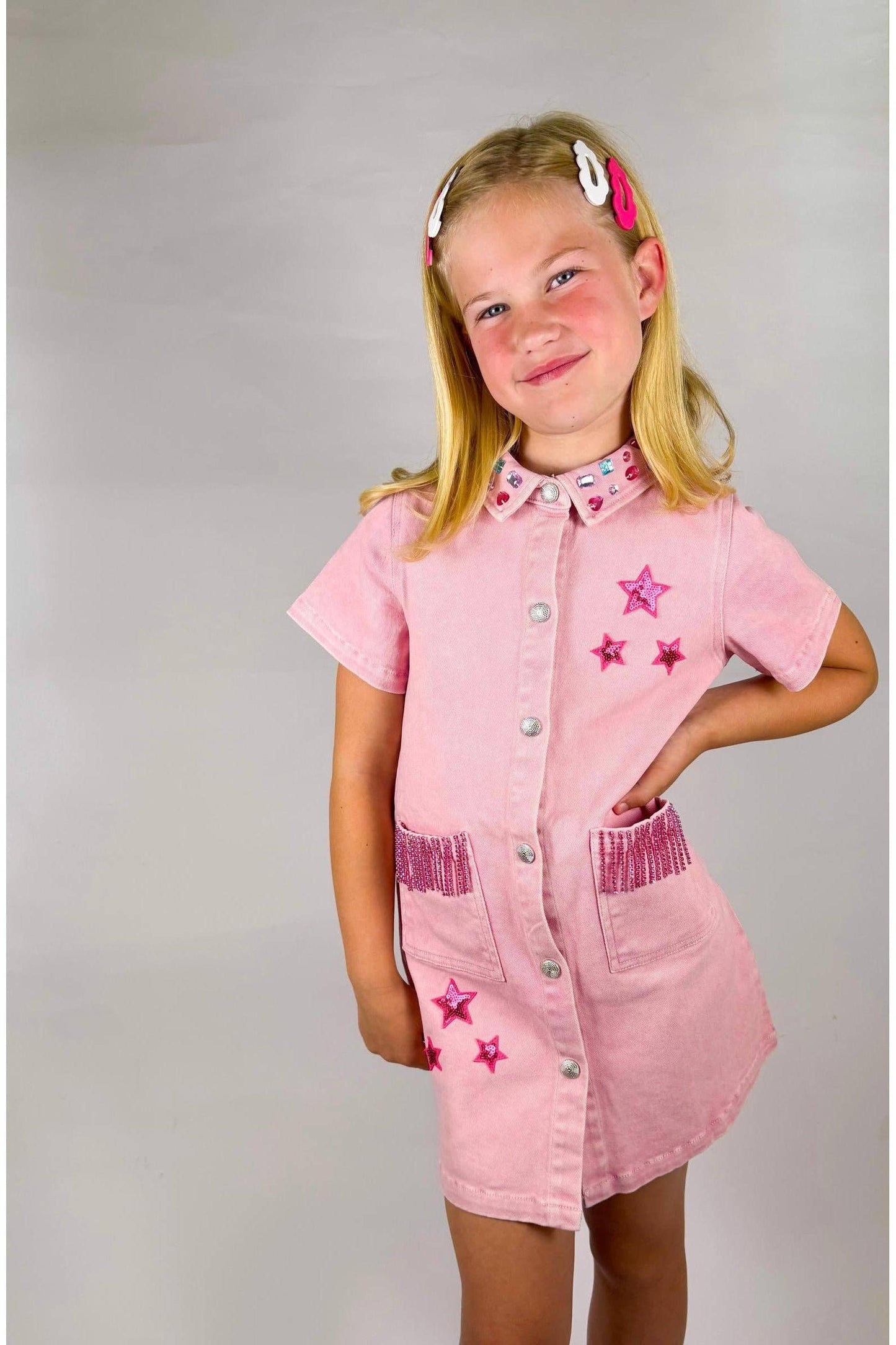 Pink Denim Dress