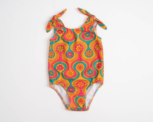 Groovy One Piece Swimsuit for Girls