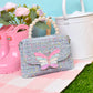 Tweed Butterfly Front Flap Crossbody Bag