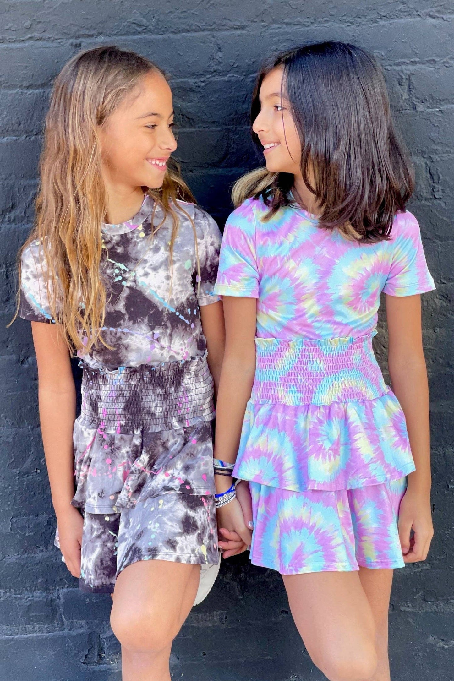 Simply Soft Smocked Ruffle Skirt - Cotton Candy Tie Dye