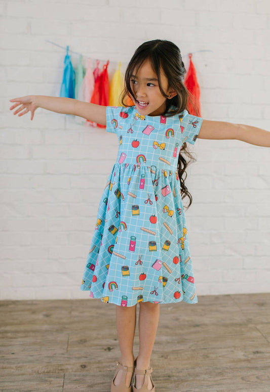 Classic Twirl Dress in Back To School Print