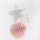 Starfish & Sea Shell Hair Clip-Sparkly Silver & Sparkly Pink