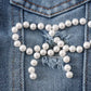 Girl pearl denim jacket