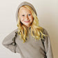 Kids Gray Ruffle Hoodie and Rainbow Stripe Leggings Fall Set