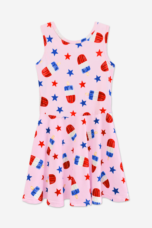 Simply Soft Tank Skater Dress in Pink Bomb Pops