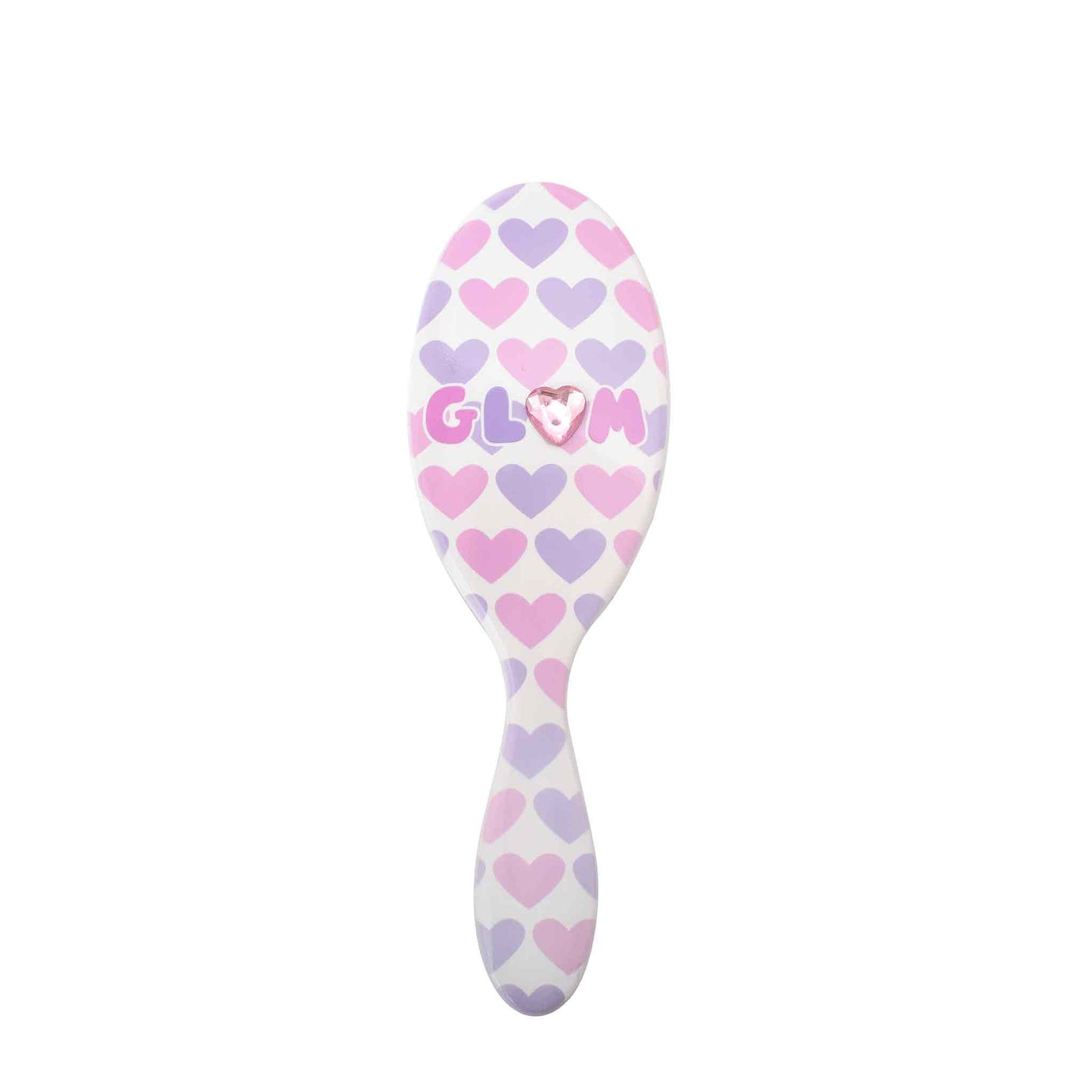 Glam Heart Print Round Hair Brush
