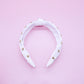 Gold Star Studded Crushed Velvet Knot Headband