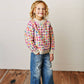 Kids Rainbow Colored Knit Texture Crew Neck Fall Sweater