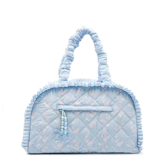 Quilted Floral Printed Medium Duffle Bag