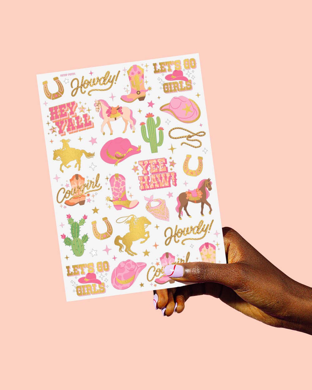 Cowgirl Foil Kids Temporary Tattoos, Bday Party, Activity,
