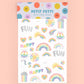 Pastel Rainbow Party Foil Kids Temporary Tattoos, Bday Favor