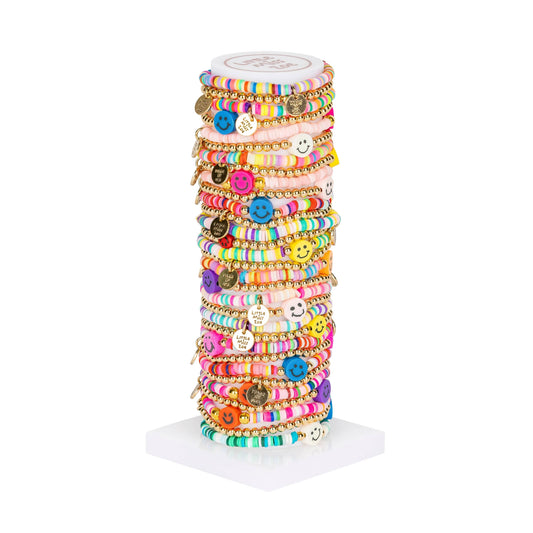 Happy face Bracelet Gold bead and Clay Beads