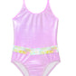 Metallic Pink Swimsuit with Sequin Belt