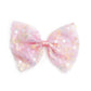 Pink Confetti Flower Bow Clip - Kids Spring Hair Clip
