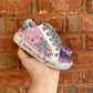 Purple With Glitter Silver Star Sneakers