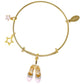 Ballet Pointe Shoes & Star Gold Bangle Bracelet by ZOMI GEMS