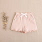 Girls' shorts in bamboo fabric with embroidered details