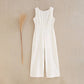 Girl's jumpsuit in off-white linen