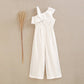 White fantasy girl's jumpsuit with gray glitter stars