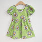 Green Daisy Girls Dress for Spring and Summer