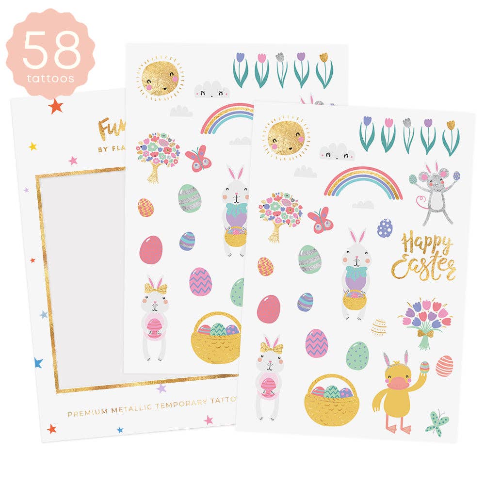 EASTER | Kids Easter inspired metallic tattoo stickers